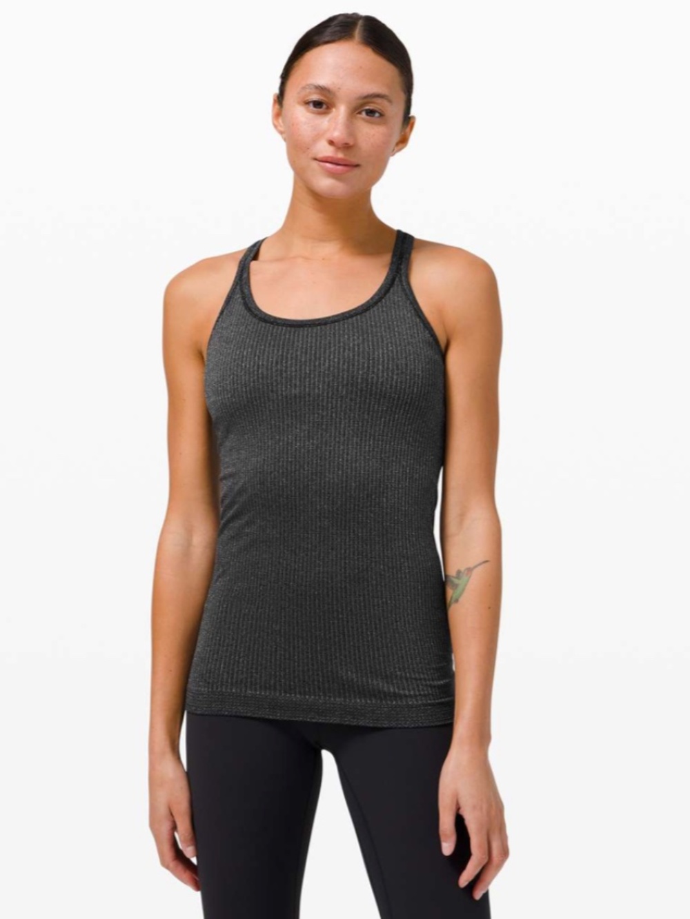 Lululemon Ebb To Street Tank *Shine Black / Silver. Like New Condition